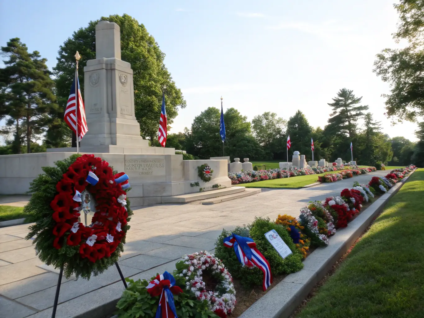 A poignant image of participants laying wreaths at a memorial site during an AFMD-organized remembrance ceremony.